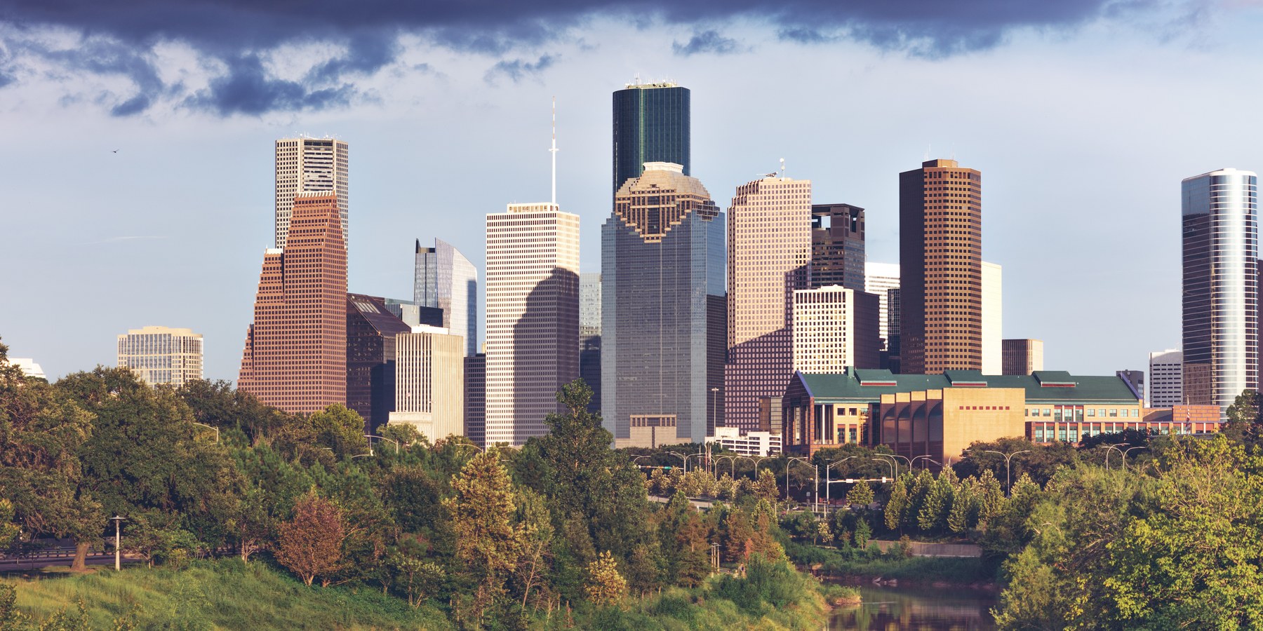 Houston skyline and Buffalo Bayou